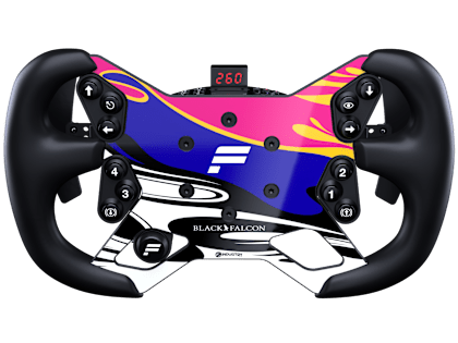 ClubSport Steering Wheel GT3 with the Black Falcon decal applied
