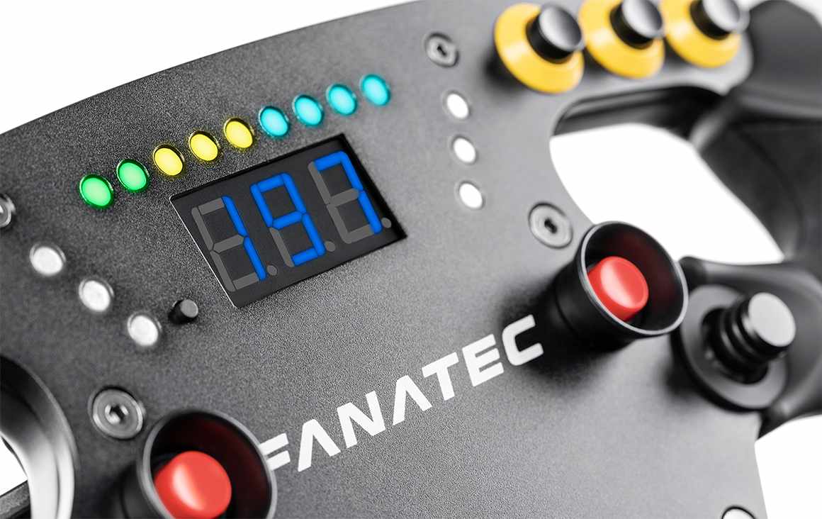 F1 Esports V2 — detalhe do display e botões