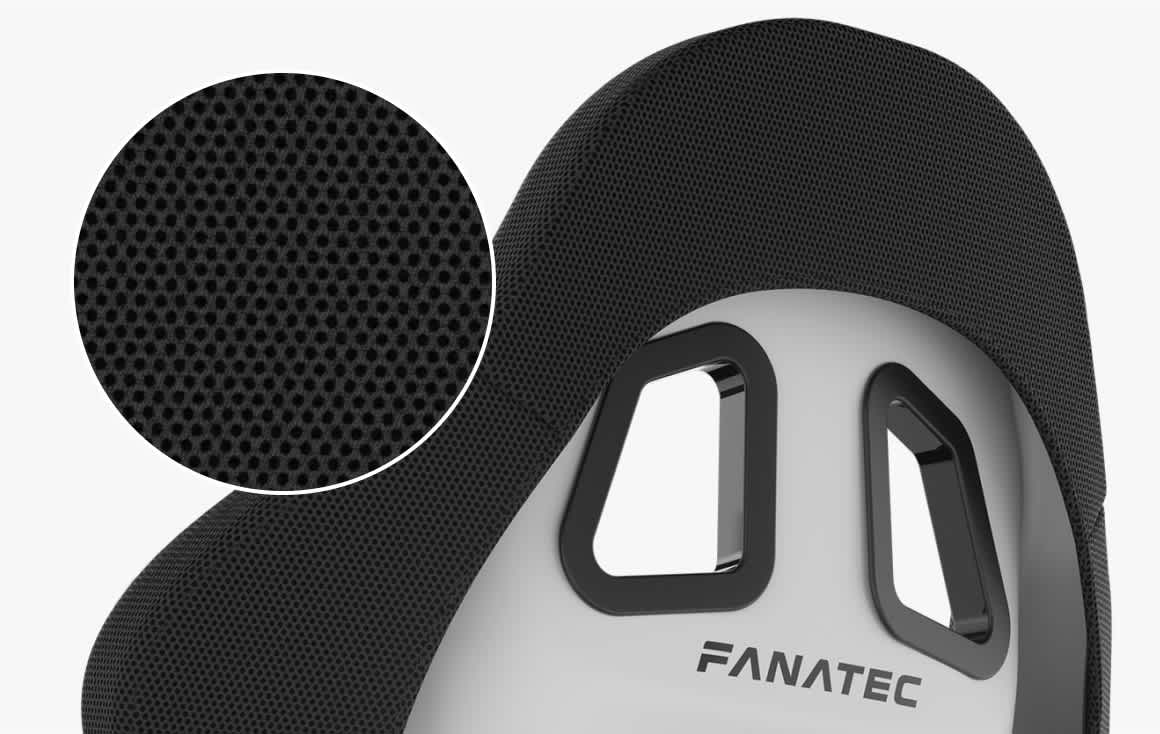 Fanatec GT Cockpit Seat (bílá) – Prodyšně a pohodlně