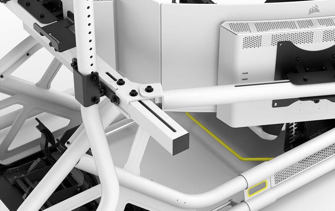 Fanatec GT Cockpit Triple Monitor Expansion Kit (white) – Stabilní konstrukce.