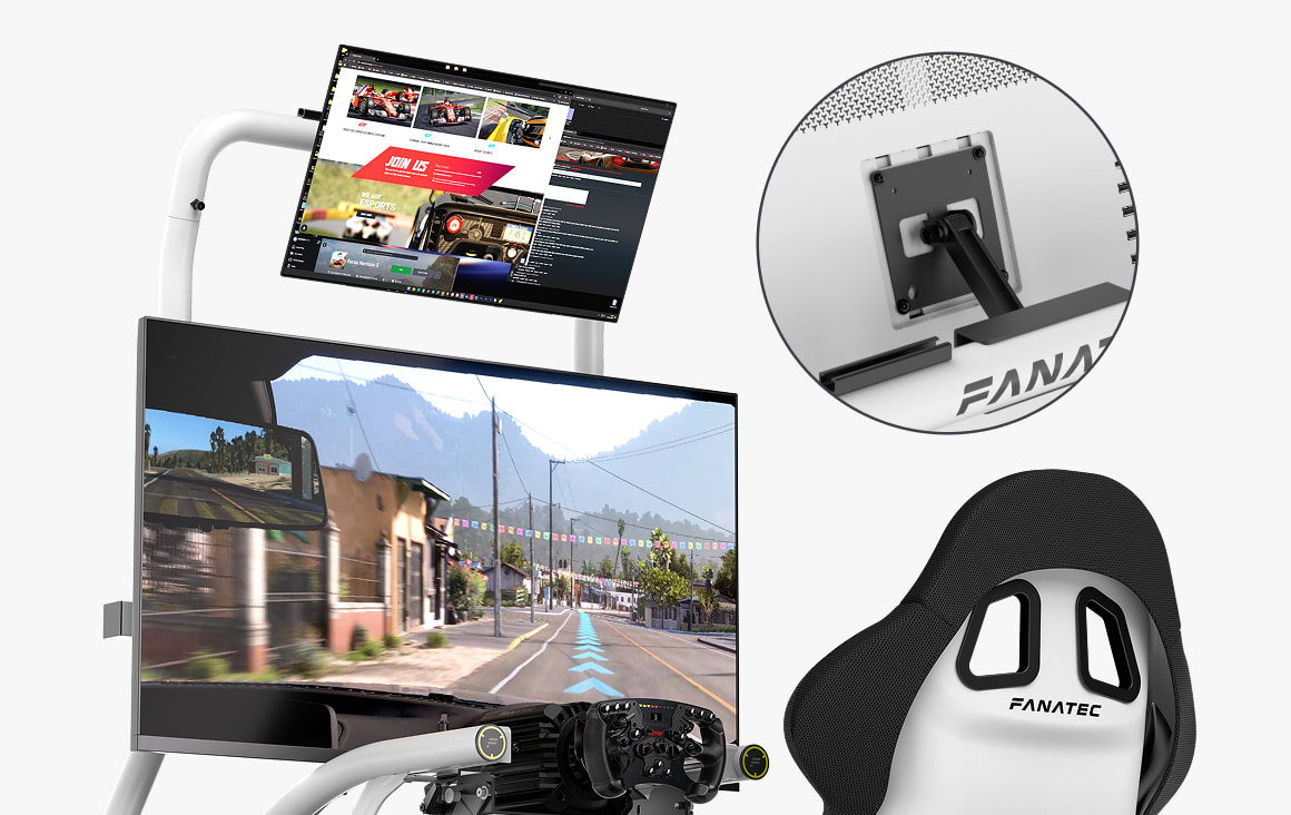 Fanatec GT Cockpit Monitor Stand (bílý) – Horní držák na telemetrii