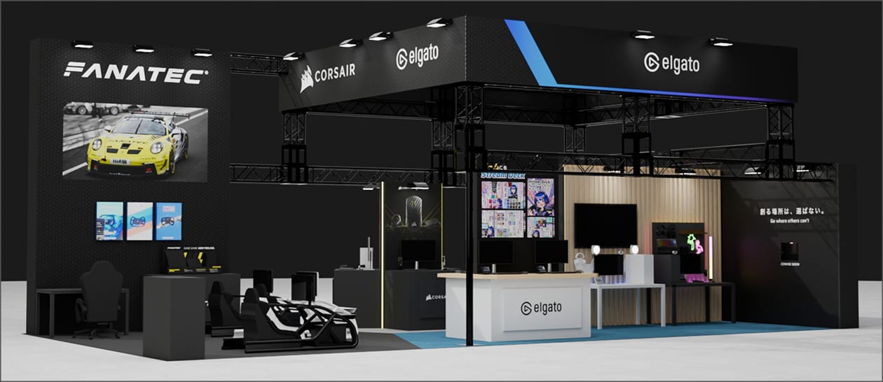 Fanatec at the CORSAIR booth, Tokyo Game Show 2026
